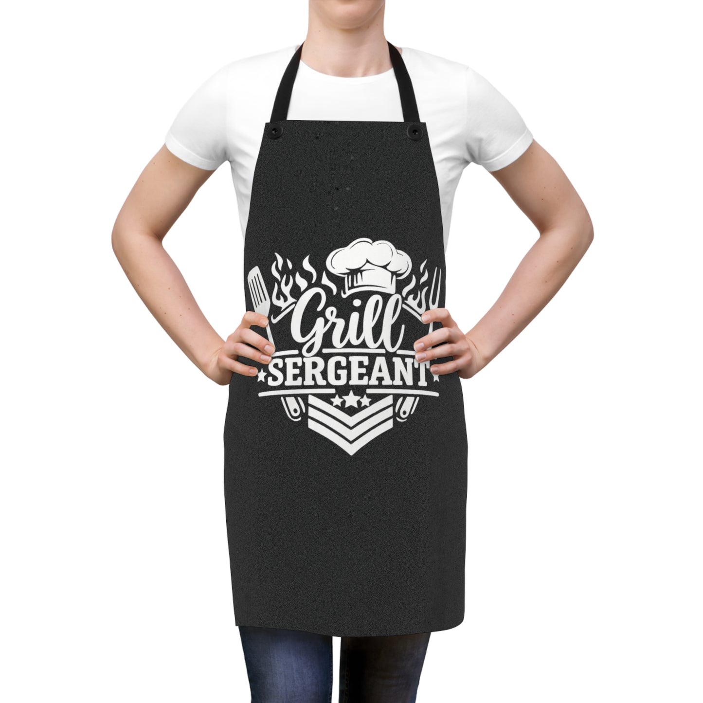 Grill Sergeant Apron — Funny BBQ Chef Cook Apron for Men & Women