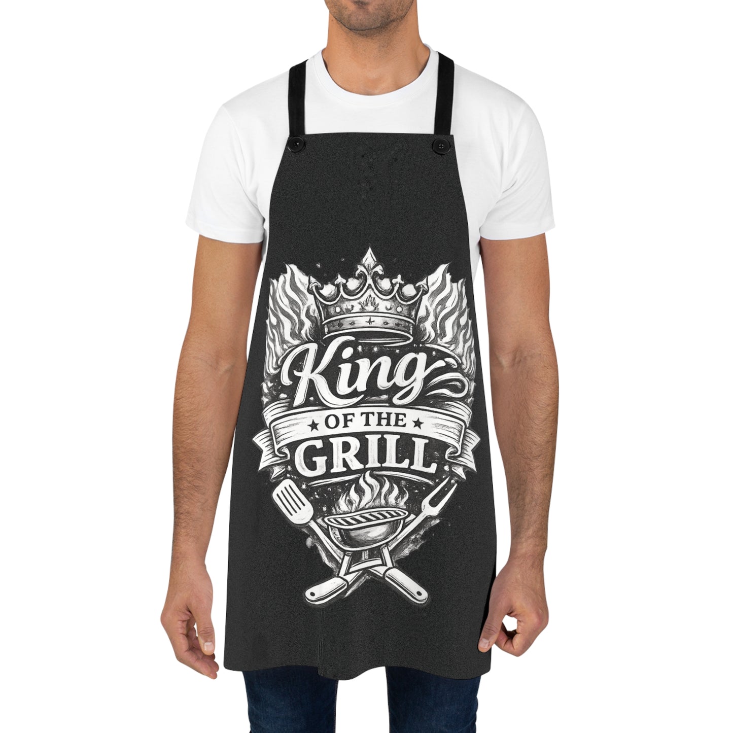 King of the Grill Apron — BBQ Chef Grillmaster Cooking Apron