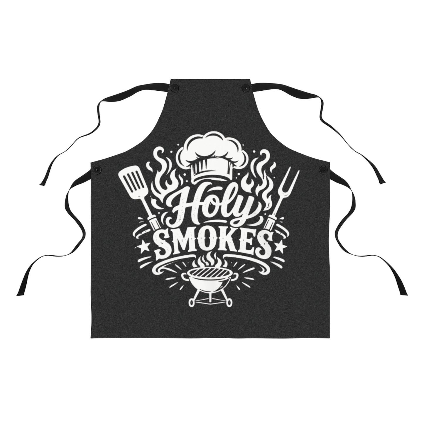 Apron — “Holy Smokes” BBQ Chef Apron (Grill Master Gift)