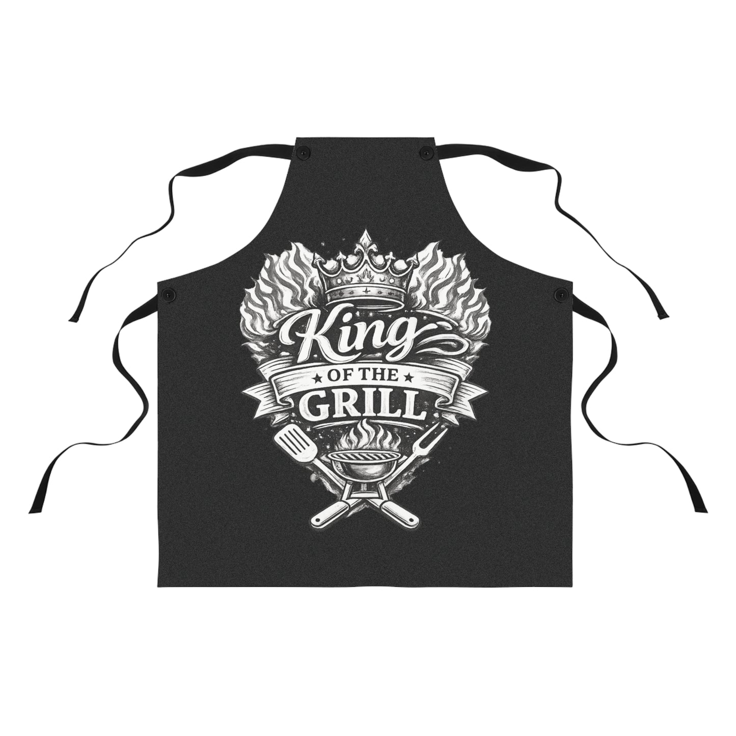 King of the Grill Apron — BBQ Chef Grillmaster Cooking Apron