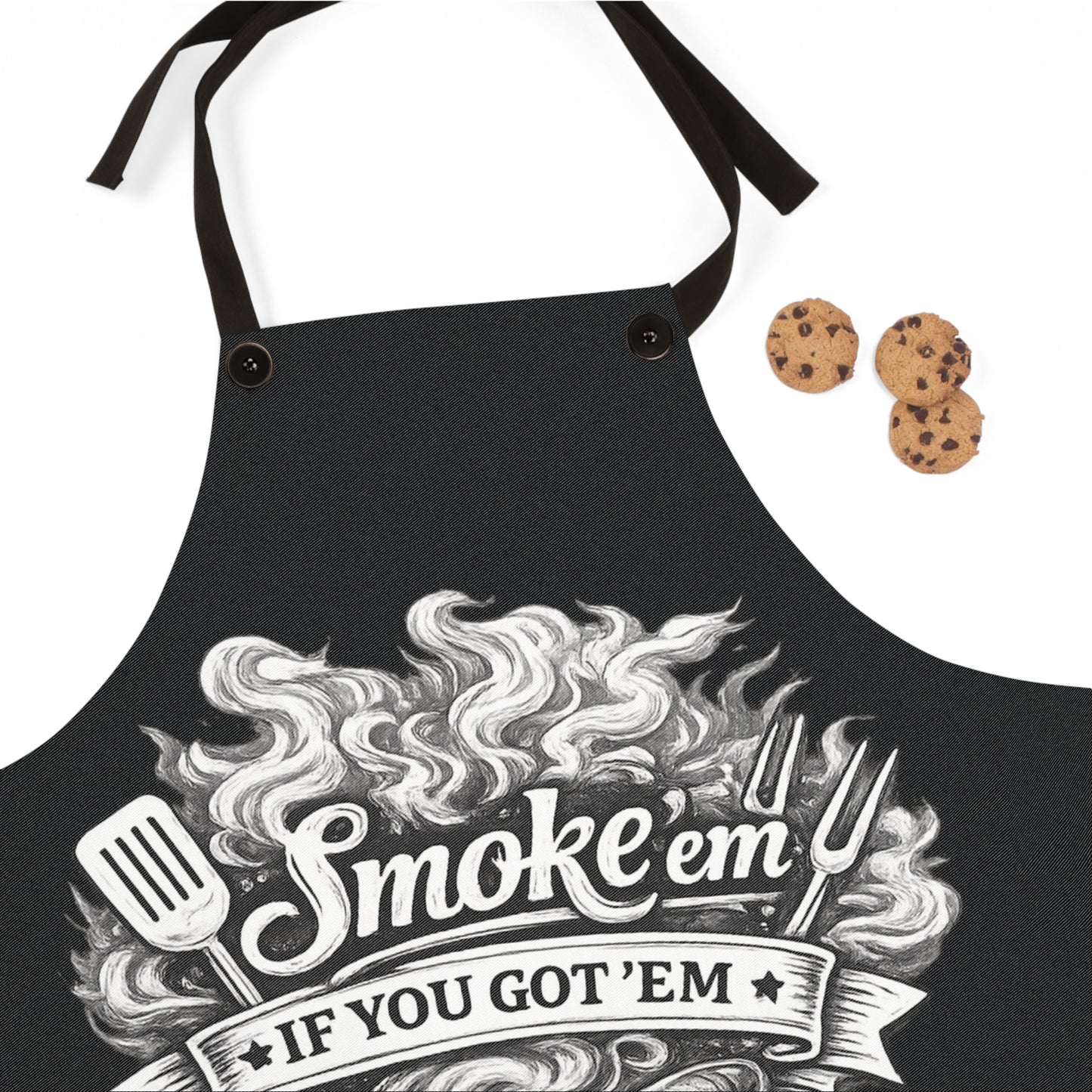 BBQ Grill Apron — “Smoke ’Em If You Got ’Em” Graphic Cooking Apron