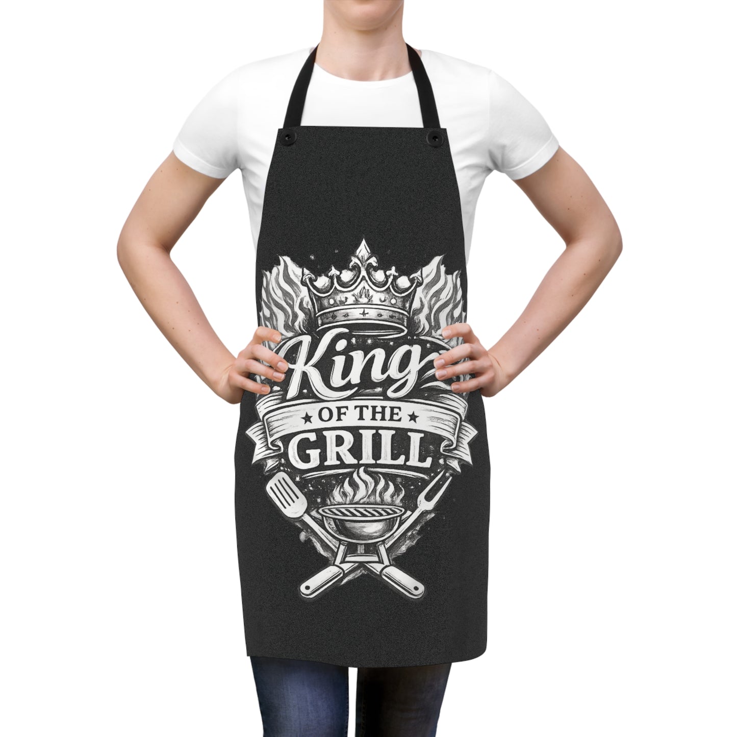 King of the Grill Apron — BBQ Chef Grillmaster Cooking Apron