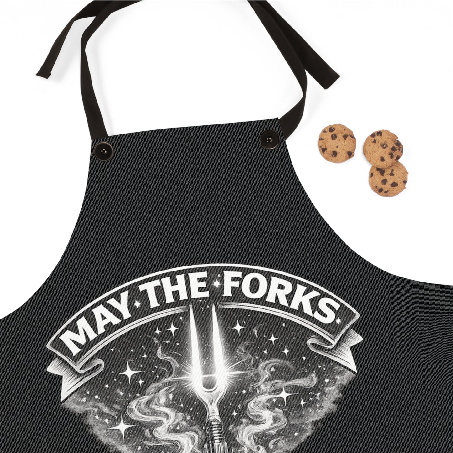 Apron — "May the Forks Be With You" Chef Apron (Funny Star Wars Kitchen Gift)