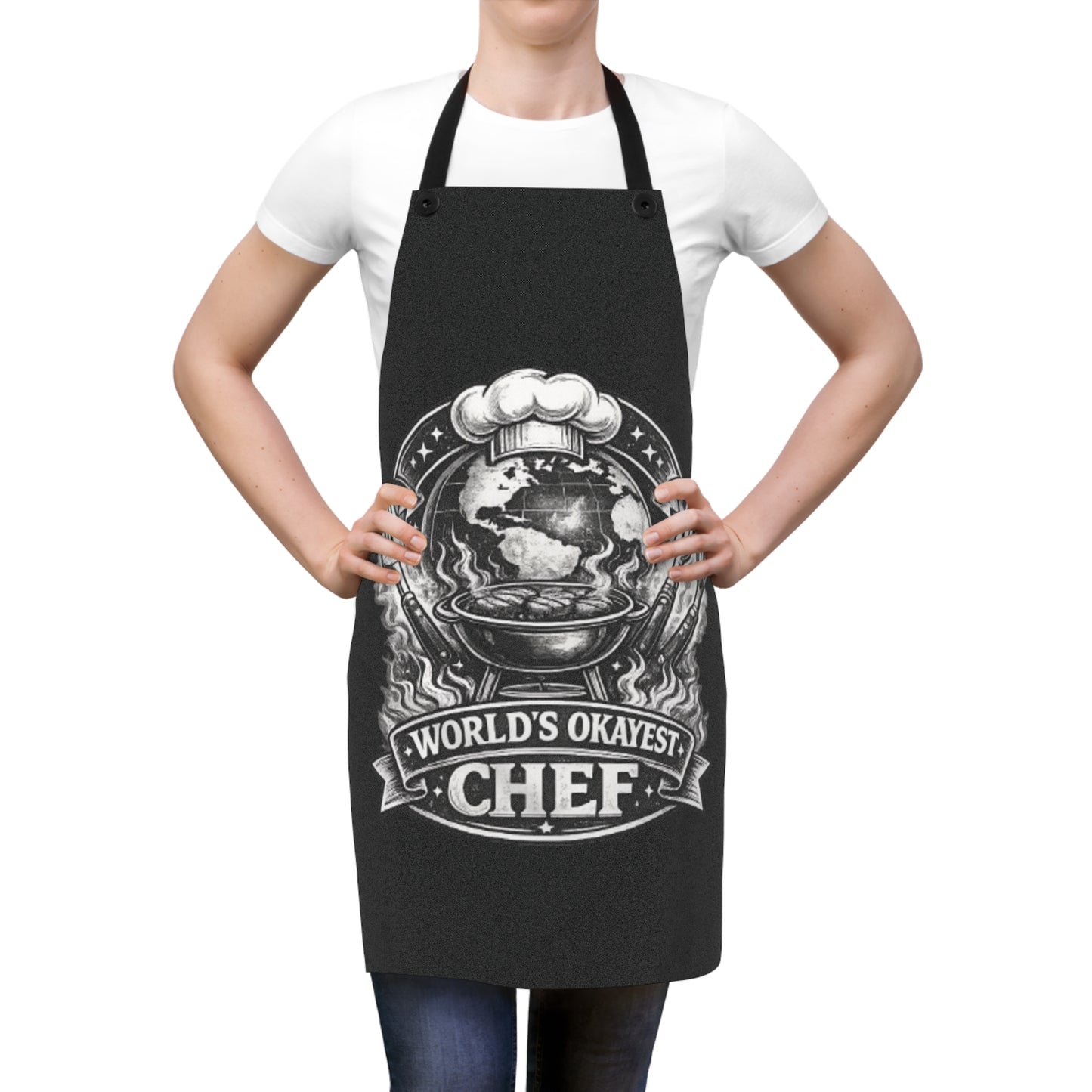 World's Okayest Chef Apron — Funny Chef Gift for Home Cooks