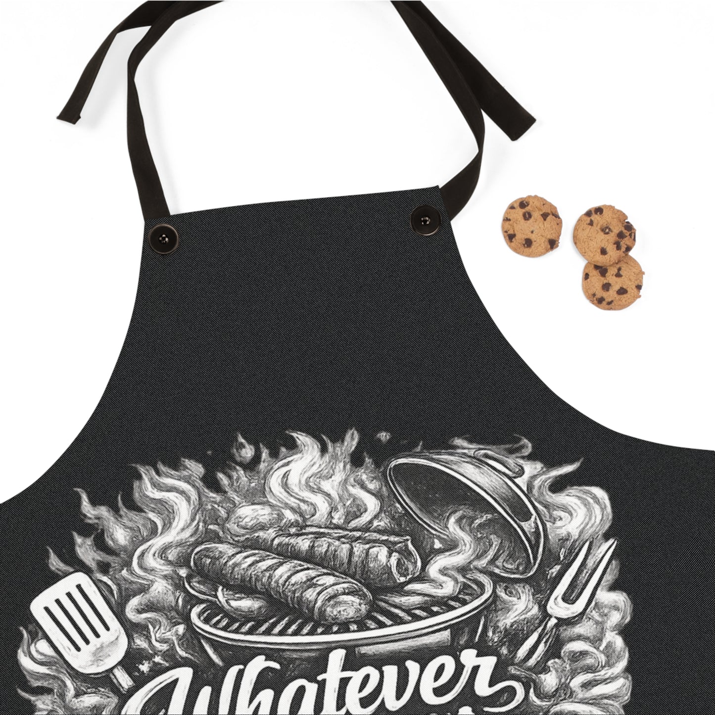 Grill Apron — “Whatever Happens We’re Eating It” BBQ Cooking Apron
